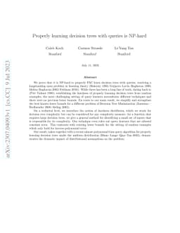 Properly Learning Decision Trees with Queries Is NP-Hard