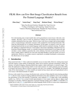 FILM: How can Few-Shot Image Classification Benefit from Pre-Trained
  Language Models?