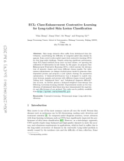 ECL: Class-Enhancement Contrastive Learning for Long-tailed Skin Lesion
  Classification