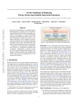On the Challenges of Deploying Privacy-Preserving Synthetic Data in the
  Enterprise