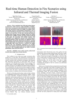 Real-time Human Detection in Fire Scenarios using Infrared and Thermal
  Imaging Fusion