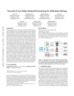 Towards Cross-Table Masked Pretraining for Web Data Mining