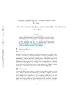 Badgers: generating data quality deficits with Python
