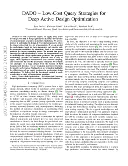 DADO -- Low-Cost Query Strategies for Deep Active Design Optimization