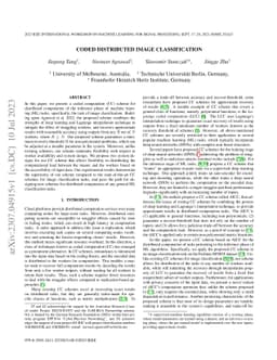 Coded Distributed Image Classification