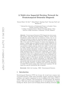 A Multi-view Impartial Decision Network for Frontotemporal Dementia
  Diagnosis