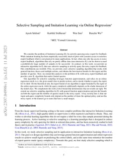 Selective Sampling and Imitation Learning via Online Regression