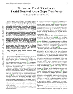 Transaction Fraud Detection via Spatial-Temporal-Aware Graph Transformer