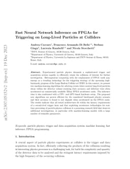 Fast Neural Network Inference on FPGAs for Triggering on Long-Lived
  Particles at Colliders
