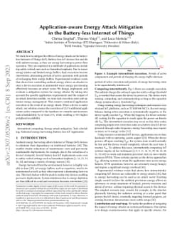 Application-aware Energy Attack Mitigation in the Battery-less Internet
  of Things