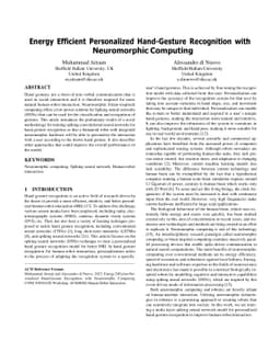 Energy Efficient Personalized Hand-Gesture Recognition with Neuromorphic
  Computing