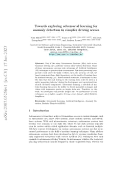 Towards exploring adversarial learning for anomaly detection in complex
  driving scenes
