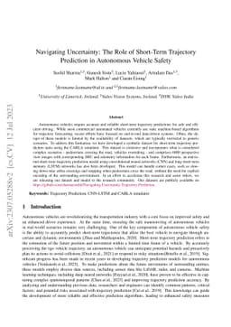 Navigating Uncertainty: The Role of Short-Term Trajectory Prediction in
  Autonomous Vehicle Safety
