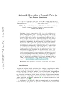 Automatic Generation of Semantic Parts for Face Image Synthesis