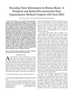 Decoding Taste Information in Human Brain: A Temporal and Spatial
  Reconstruction Data Augmentation Method Coupled with Taste EEG