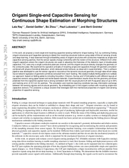 Origami Single-end Capacitive Sensing for Continuous Shape Estimation of
  Morphing Structures