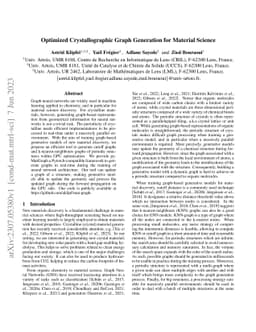 Optimized Crystallographic Graph Generation for Material Science