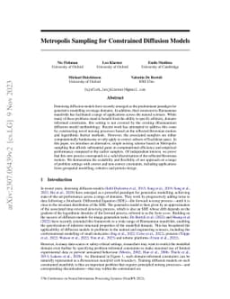 Metropolis Sampling for Constrained Diffusion Models
