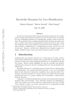 Keystroke Dynamics for User Identification