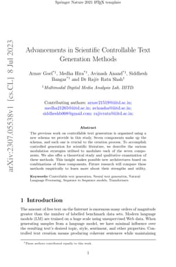 Advancements in Scientific Controllable Text Generation Methods