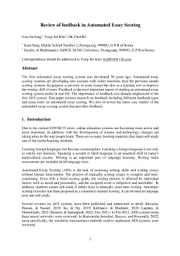 Review of feedback in Automated Essay Scoring