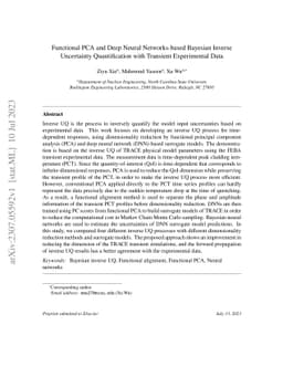 Functional PCA and Deep Neural Networks-based Bayesian Inverse
  Uncertainty Quantification with Transient Experimental Data