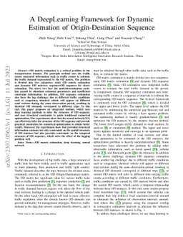 A DeepLearning Framework for Dynamic Estimation of Origin-Destination
  Sequence