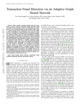 Transaction Fraud Detection via an Adaptive Graph Neural Network