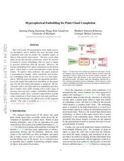 Hyperspherical Embedding for Point Cloud Completion