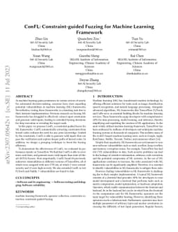 ConFL: Constraint-guided Fuzzing for Machine Learning Framework