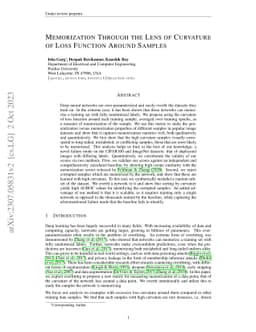Memorization Through the Lens of Curvature of Loss Function Around
  Samples