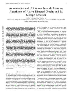 Autonomous and Ubiquitous In-node Learning Algorithms of Active Directed
  Graphs and Its Storage Behavior