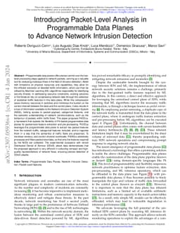 Introducing Packet-Level Analysis in Programmable Data Planes to Advance
  Network Intrusion Detection