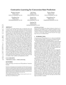 Contrastive Learning for Conversion Rate Prediction