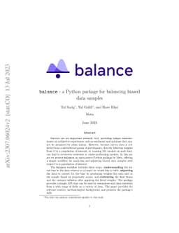 balance -- a Python package for balancing biased data samples