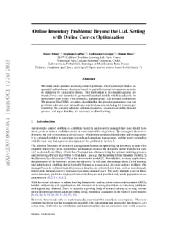 Online Inventory Problems: Beyond the i.i.d. Setting with Online Convex
  Optimization