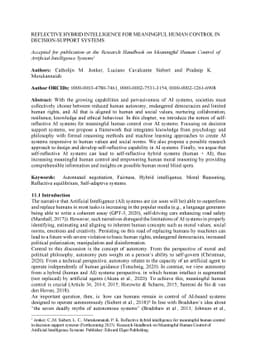 Reflective Hybrid Intelligence for Meaningful Human Control in
  Decision-Support Systems