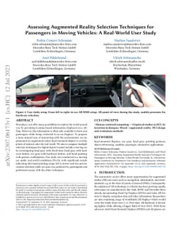 Assessing Augmented Reality Selection Techniques for Passengers in
  Moving Vehicles: A Real-World User Study