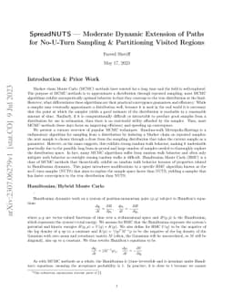 SpreadNUTS -- Moderate Dynamic Extension of Paths for No-U-Turn Sampling
  & Partitioning Visited Regions