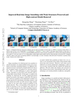 Improved Real-time Image Smoothing with Weak Structures Preserved and
  High-contrast Details Removed