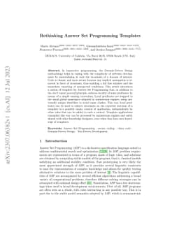 Rethinking Answer Set Programming Templates