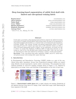 Deep learning-based Segmentation of Rabbit fetal skull with limited and
  sub-optimal annotations