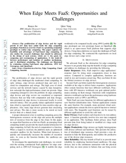When Edge Meets FaaS: Opportunities and Challenges