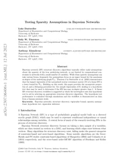 Testing Sparsity Assumptions in Bayesian Networks