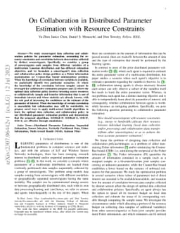 On Collaboration in Distributed Parameter Estimation with Resource
  Constraints
