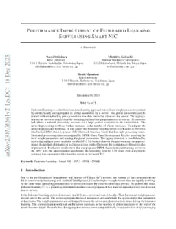 Performance Improvement of Federated Learning Server using Smart NIC