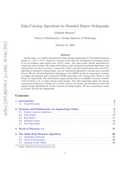 Edge-Coloring Algorithms for Bounded Degree Multigraphs