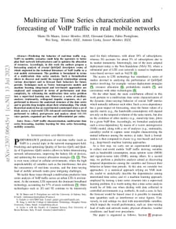 Multivariate Time Series characterization and forecasting of VoIP
  traffic in real mobile networks