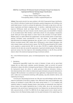 DGCNet: An Efficient 3D-Densenet based on Dynamic Group Convolution for
  Hyperspectral Remote Sensing Image Classification