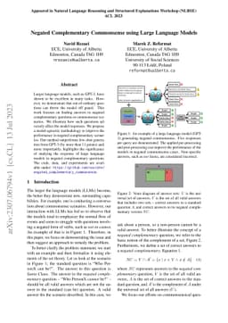 Negated Complementary Commonsense using Large Language Models